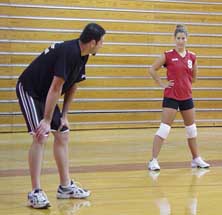 Coach Loizous Loizou with Carla Cain (Megan Miller/Guilfordian)