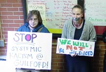 Guilford students protest Rebecca Saunders&acute; resignation last Wednesday  (Rob Burman/Guilfordian)