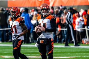 Panthers quarterback Andy Dalton, a former QB for the Cincinnati Bengals, led the Carolina team to a victory against the Las Vegas Raiders. 
