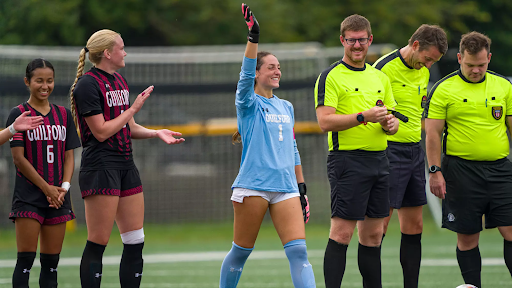 Ady Franken waves to the crowd after a soccer match.