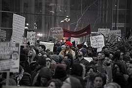 Inauguration protests in Minneapolis, Minnesota. January 20th, 2017.
